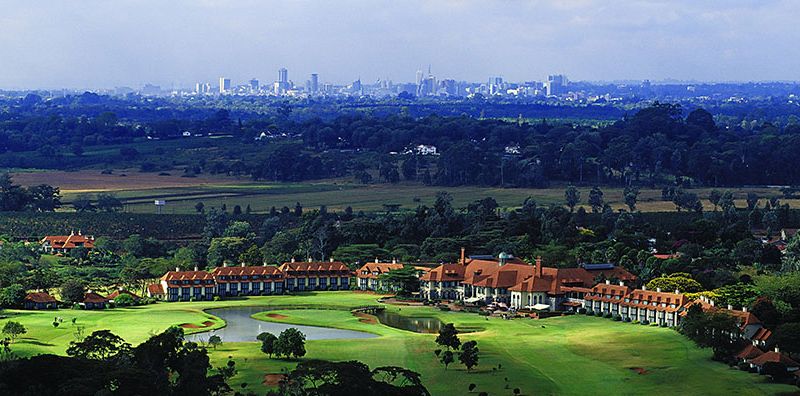 Gorgeous aerial view of Windsor Golf Club in Nairobi, Kenya 
