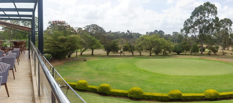 Terrace view of golf course in Kenya