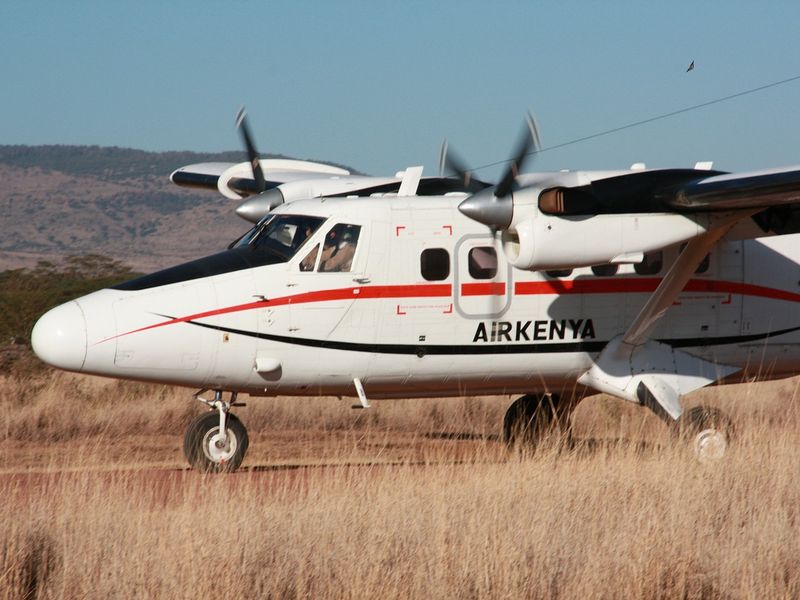 Plane landing in the bush