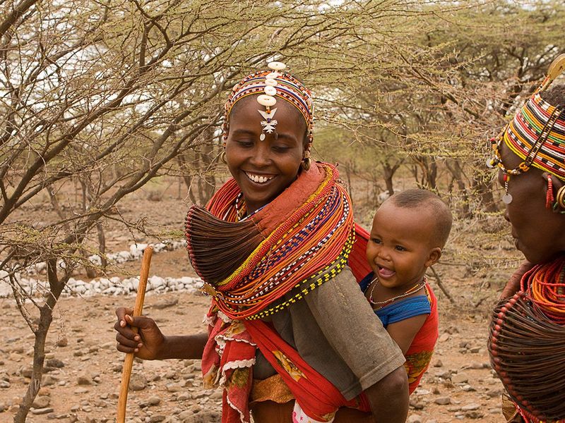 Rendile women with a child in Kenya