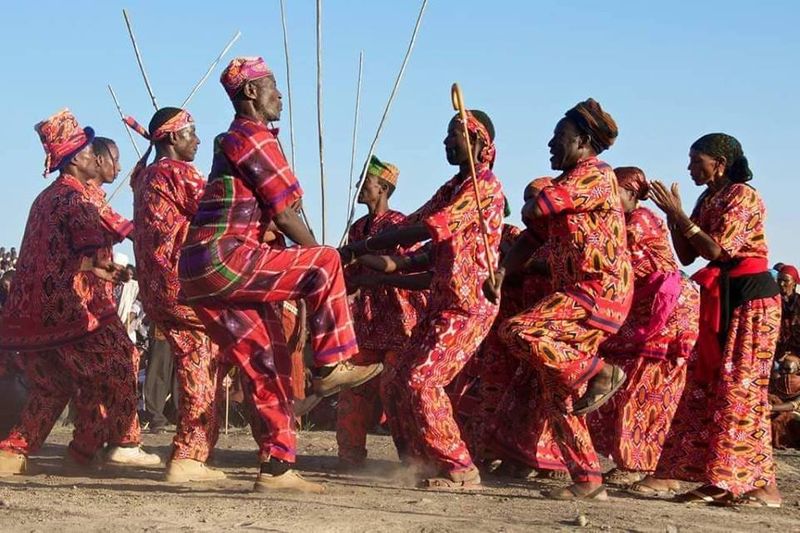 Men dancing at the Lake Turkana Cultural Festival