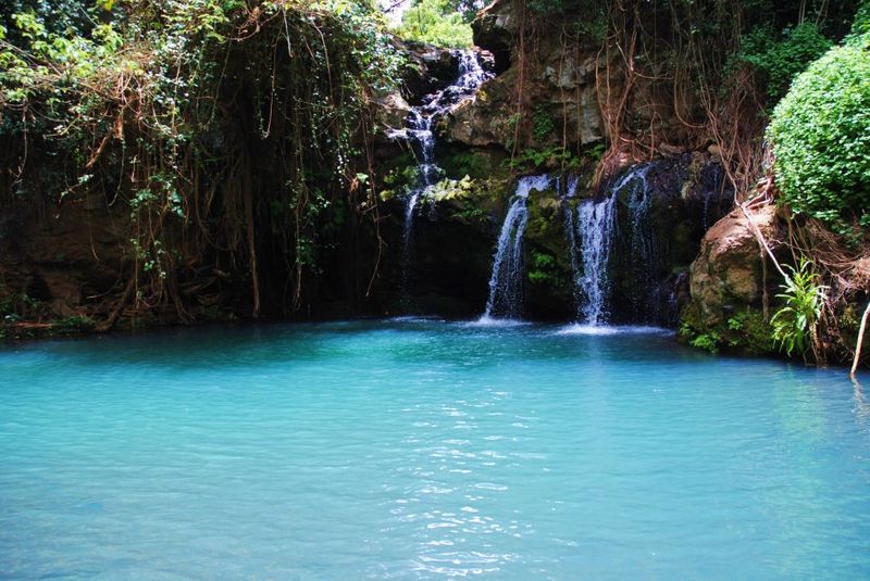 Turquoise blue waters of Ngare Ndare