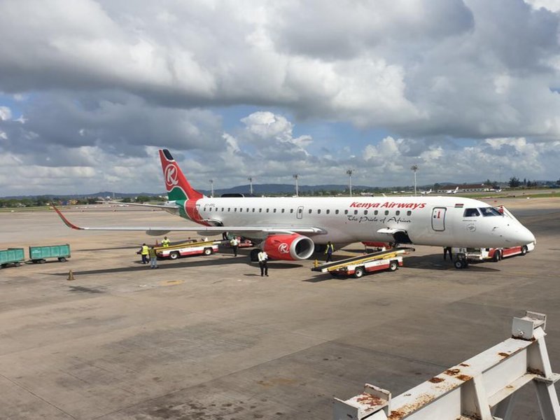 Kenya Airways plane at airport