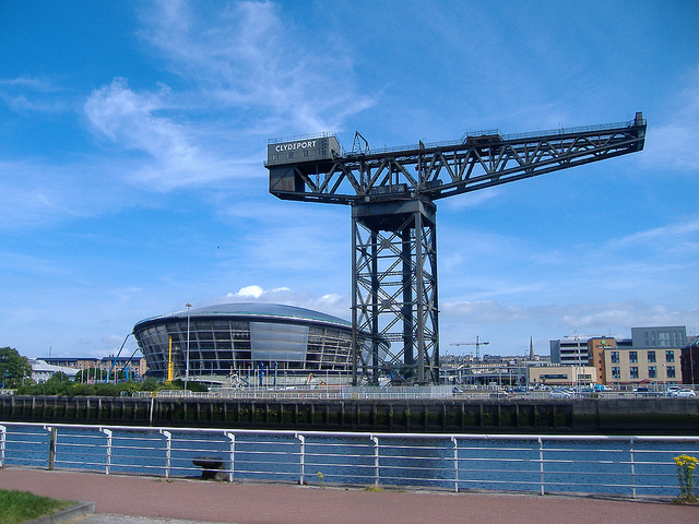 Commonwealth Games stadium and Clydeport crane, Glasgow
