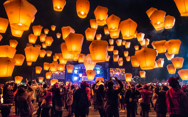 Sky lantern festival Taiwan