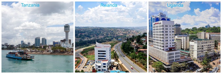 The East African countries - Tanzania, Uganda, Rwanda