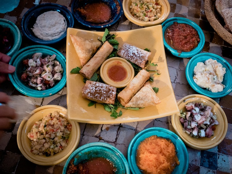 Food spread in Morocco