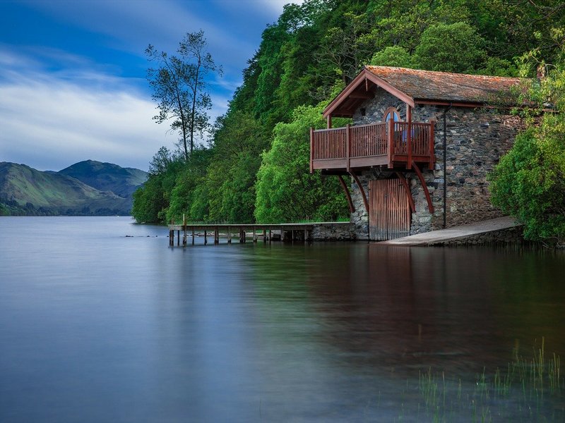 Serene boathouse